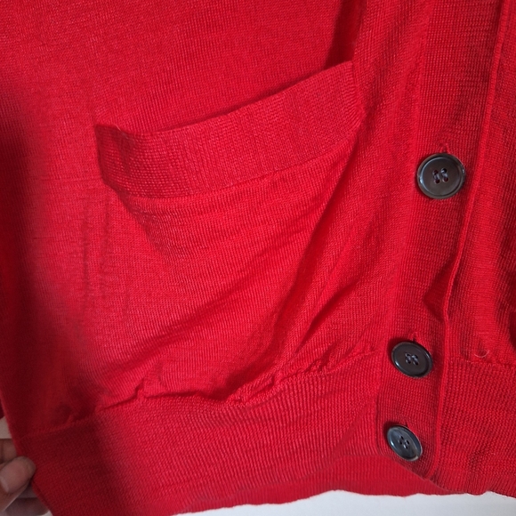 J. Crew Cherry Red Merino Wool Cardigan XXS - Picture 5 of 7